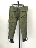 Foesce Military Retro Heavy Industry Embroidery Hole Patch Double Layer Slim Fit Overalls Men Tide Vintage Pants