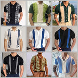 Summer Men's Luxury Clothing Knit Short Sleeve Polo Shirt Casual Streetwear Lapel Button Down Cardigan Breathable Tops