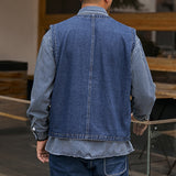 Denim Vest Chaleco Hombre Verano Sans Manche Homme Chaleco Hombre Trabajo Gilet Hombre Zomer Jas Heren Jeans Jacket Man