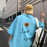 Foesce Summer Sunflower Letter Graphic Men Tshirts Harajuku Short Sleeve Casual Loose T Shirt O Neck Male Tees Tops Unisex