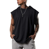 Summer Casual Men's Sleeveless Tank Tops Streetwear Fashion Loose Hooded Vest Pullover Men Clothing Leisure Camisole Streetwear