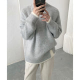 Foesce New Harajuku Fake Two-piece Sweaters Men Woolen Autumn and Winter Japanese Casual Loose Christmas Sweater for Men Pullovers