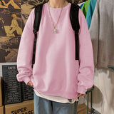 Foesce Men Sweatshirts Autumn Winter Fashion Solid Color Long Sleeve Pullover Male Korean Harajuku Oversized Hoodies Streetwear