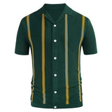 Summer Men's Luxury Clothing Knit Short Sleeve Polo Shirt Casual Streetwear Lapel Button Down Cardigan Breathable Tops