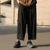 Foesce Summer Cotton Linen Pants Men Fashion Retro Casual Pants Mens Japanese Streetwear Loose Hip Hop Straight Pants Mens Trousers