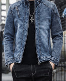 Foesce Autumn And Winter New Tide Solid Jackets Men Korean Fashion Cotton Slim Fit Denim Jacket Clothing Youth Coat