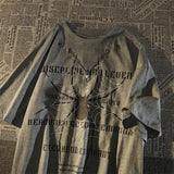Foesce-European and American necklace cool spider letter t-shirt men and women ins Summer loose short sleeved shirt for lovers clothes