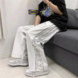 Foesce Pants Men Couple Unisex Hip Hop Summer Ins Thin Joggers All-Match Korean Style High Street Casual Side Stripe Mujer Pantalones