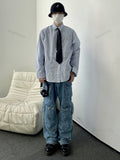 Y2K Style Multi-pocket Tooling Jeans Men's American Retro Street Harajuku Trousers Washed Mopping Pants Youth Clothing