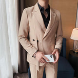 Foesce Men Spring High Quality Business Suit Jackets/Male Sky Blue White Young Handsome Casual Suit Coat Fashion Blazers