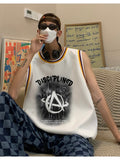 American Basketball Vest Men's Ins Trend Summer Loose Punk Sports Fitness Vest Cotton Breathable Mesh Sleeveless T-shirt