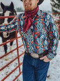 Foesce New Fashion Hawaiian Shirt Long Sleeve Men Shirt Diamond Print Traveling Oversized Shirt Spring Smart Casual Shirts for Men