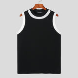 Fashion Men Tank Tops Patchwork O-neck Sleeveless Fitness Streetwear Casual Vests Summer Leisure Men Clothing 5XL 7