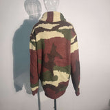 Men's Fashion Casual Knitted Coat Personality Autumn Winter New Trendy Camouflage Sweater Lapel Long Sleeve Clothes