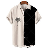 Men's Hawaiian Shirt Lapel Fashion Short-sleeved Loose Breathable Top Summer Coconut Retro Shirt For Men 3d Casual Beach Shirts
