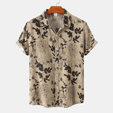 Men's Shirt Summer Men Short Sleeve Beach Hawaiian Shirts Harajuku Vintage Print Shirt Blouses Clothing Camisa Masculina