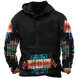 Vintage Men's Hoodies Winter Clothing Loose Casual American Western Cowboy Costume Streetwear Oversized Hoodie Man's Sweatshirt
