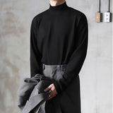 Yasuk Spring Autumn Winter Man Solid Casual Plush TShirts Turtleneck Men Loose Slim Bottom Double-Faced Velvet Sweater PlusSize