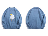 Harajuku Sweater Pullover Men Crooked Duck Print Knitted Sweaters Loose Jumpers Fashion Casual Spring Sweater Pullover Women