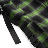 Men's Vintage Straight Pants Plaid Baggy Drawstring Trousers Multi-pocket Design Fall Hip Hop Casual Fashion Streetwear