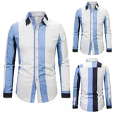 Blank T Shirt Men Autumn Winter Single Breasted  Lapel Full Print Beach Long Turtle Neck Long Sleeve  Tees Men