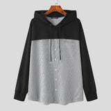 Stylish Streetwear Hot Sale Tops Men Striped Patchwork Sweatshirts Casual Male Hot Sale Loose Comfortable Hoodies S-5XL