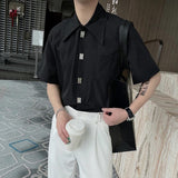 Men's Summer Casual Short-Sleeved Shirts/Male Loose and Trend Camisa Masculina Fashion Houndstooth Shirts Clothing Homme