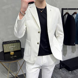 Mens  autumn thin Casual Single Slim Fit Suit Coat blazer top