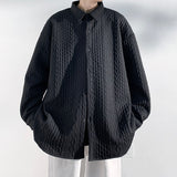 Spring Autumn Casual Premium Heavy Shirts Men Solid Loose Long Sleeve Shirts Male Hip Hop Thick Korean Man Woolen Coat New