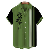 Men's Hawaiian Shirt Lapel Fashion Short-sleeved Loose Breathable Top Summer Coconut Retro Shirt For Men 3d Casual Beach Shirts