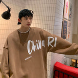 Foesce  Letter Printed Men's Sweatshirts Round Neck Oversized Autumn Hoodies Fashion Brand Male Pullovers New Clothing