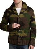 Men's Fashion Casual Knitted Coat Personality Autumn Winter New Trendy Camouflage Sweater Lapel Long Sleeve Clothes