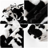 Autumn Warm Plush Jacket Men Cow Spots Pattern Soft Zipper Coat Fashion Street Outerwear Windbreaker Clothing Tops Male Female