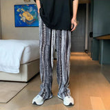 High-waisted Draped Wide-legged Pants Tiedye Loose Dragging Pants Streetwear Straight High-waist Mopping Wide-leg Trousers Men's