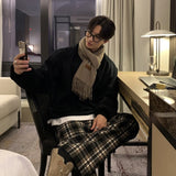 Brown Black Plush Hoodie Men Fashion Casual O-Neck Sweatshirt Men Streetwear Korean Loose Pullover Hoodies Mens Hoody M-2XL