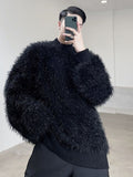 Foesce Autumn Trend Casual Thickened high Neck Men Pullover New Korean Fashion Solid Color Long Sleeve Male Tops Sweater
