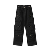 Y2K Style Multi-pocket Tooling Jeans Men's American Retro Street Harajuku Trousers Washed Mopping Pants Youth Clothing