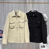 New Spring Summer Men's Jacket Street Thin Shirt Coat Cotton Polo Neck Zipper Top High Quality Men Casual Varsity Jacket