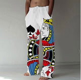 Men Drawstring Elastic Cotton Linen Trousers Casual Wide Leg Pant Male Summer Newest Vintage Print Loose Sport Pants Streetwear