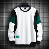 Foesce Solid Color Black Patchwork Oversize 4XL 5XL Sweatshirt Men Hoodies Spring Autumn Hoody Casual Streetwear Clothes