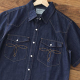 Summer New American Retro Short Sleeve Lapel Denim Cargo Shirt Men's Fashion Pure Cotton Washed Old Multi-pocket Casual Blouses
