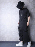 Black Darkwear Harajuku Alternative Irregular Clothing for Men Short Sleeve T-shirt Summer Japanese Streetwear Hip Hop