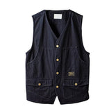 Men's Vests Casual Pockets Sleeveless V Neck Korean Style Loose Spring Autumn Waistcoat Fishing Waistcoats Clothing chalecos