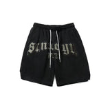American Embroidered Shorts Men'S Summer Street Hip Hop Loose Trendy Sports Casual Straight Five Legged Pants