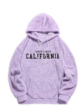 Hooded Hoodie for Men Fuzzy Fluffy Sweatshirt California Embroidered Streetwear Hoodies Unisex Long Sleeves Pullover Tops