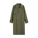 Spring New Overknee Trench British style Men's Handsome Fashion Army Green Overcoat Long Windbreaker Outerwear Men Clothing