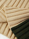 Men's Autumn Winter New Contrast Color Sweater Fashion Casual Long Sleeve Turtleneck Trendy Kintted Pullovers