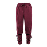 Medieval Pants Viking Costume for Men Women Pirate Trousers Lace Up Renaissance Pants Pirate Brown Black Plus Size Halloween