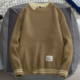 Harajuku All-match Knit Jumper Winter Streetwear High Quality Men Japanese O-neck Sweater Male Fashion Big Size Knitted Sweater
