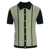 Summer Men's Luxury Clothing Knit Short Sleeve Polo Shirt Casual Streetwear Lapel Button Down Cardigan Breathable Tops